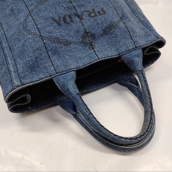 Prada Tote Bag  Blue Denim - Picture 4 of 12
